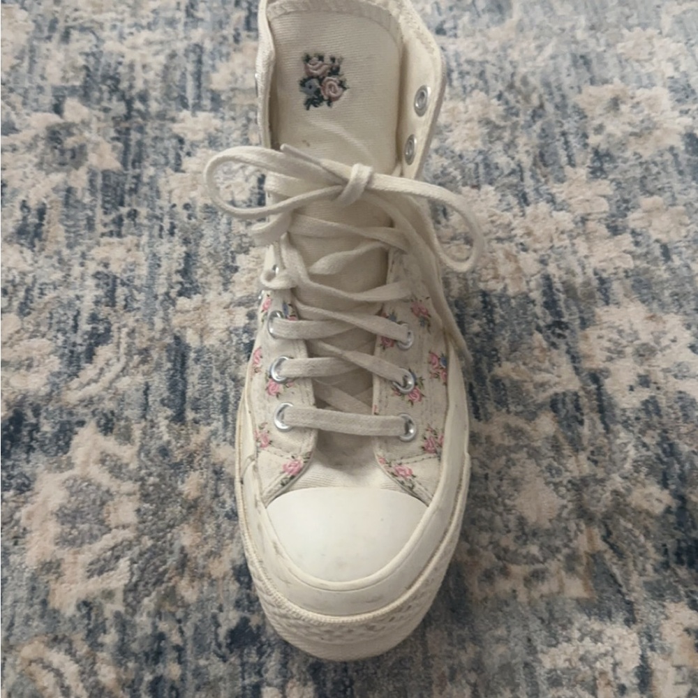 Custom Converse high top floral design
